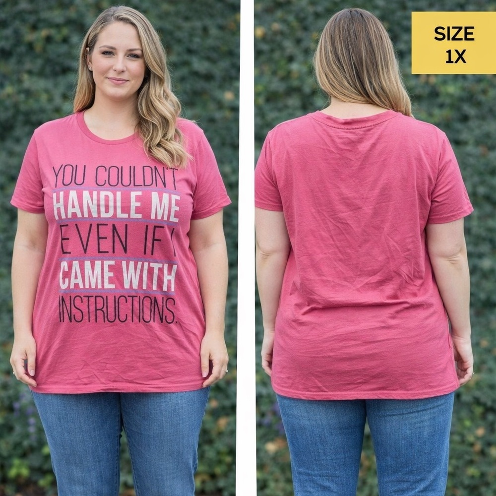Hybrid & Company pink T-Shirt 1X funny